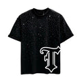 Rhinestone Black Tee