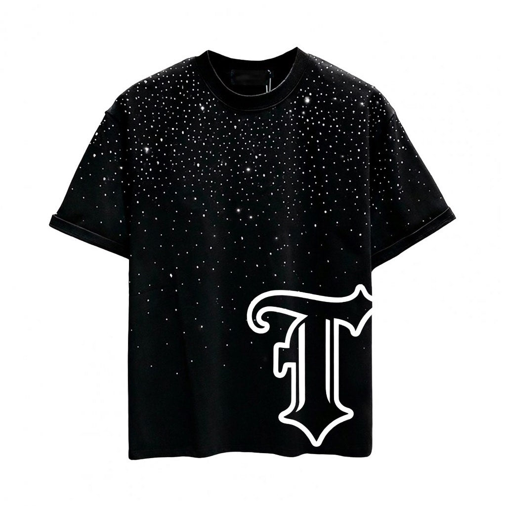 Rhinestone Black Tee