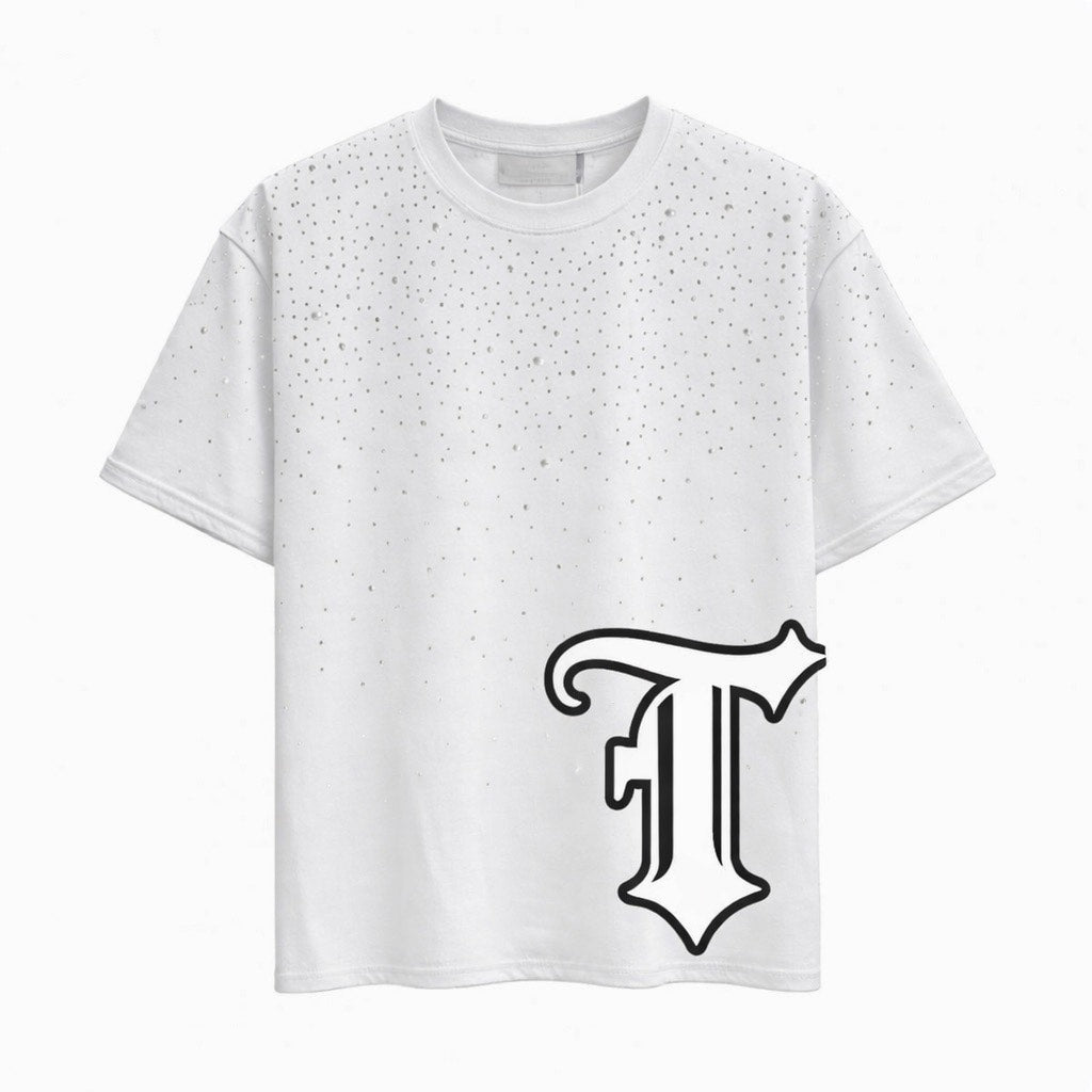 Rhinestone White Tee